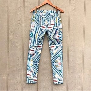Rag & Bone Mid-Rise Multicolored Printed Patterned Skinny Jeans